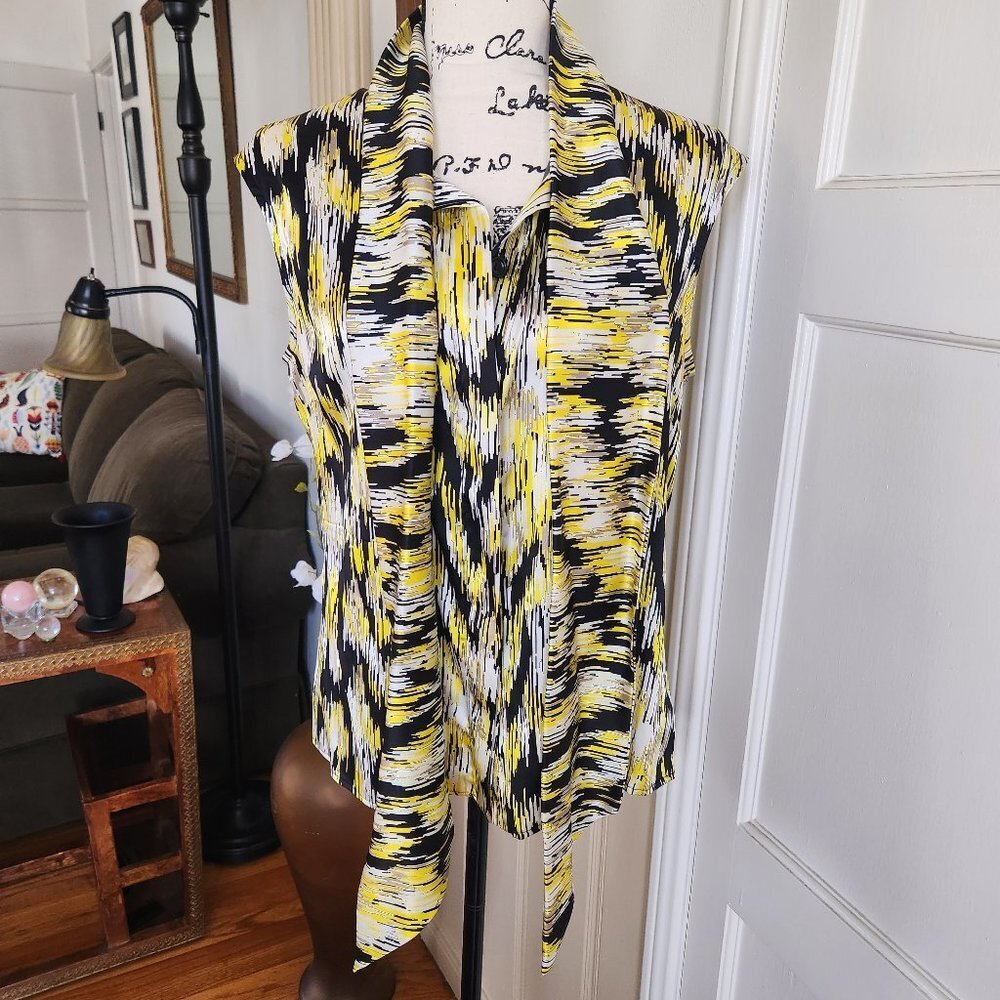 Buchanan and Kang Striking Blouse with Self Tie at Neck Sz 6